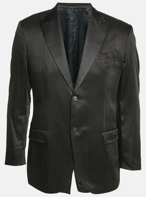 Givenchy Black Stripe Wool Blend Single Breasted Blazer L