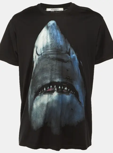 Givenchy Black Shark Print Cotton Crew Neck T-Shirt M
