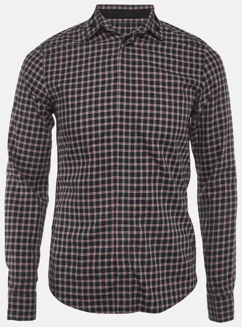 Givenchy Blue/Red Checked Cotton Twill Slim Fit Shirt S