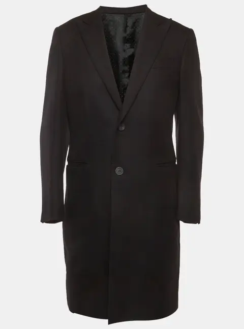 Givenchy Black Wool Mid Length Coat M