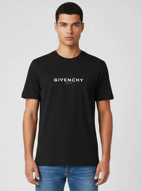 Givenchy Black Reversed Logo Graphic Oversized Jersey T-Shirt M