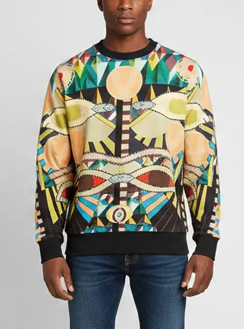 Givenchy Multicolor Abstract Print Cotton Knit Sweatshirt L
