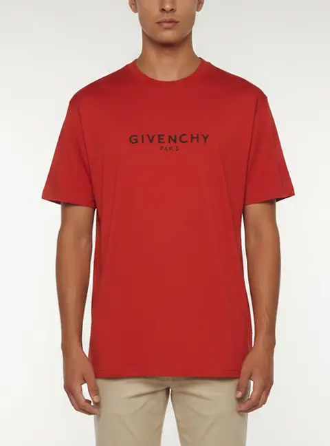 Givenchy Red Printed Jersey Crewneck T-Shirt L