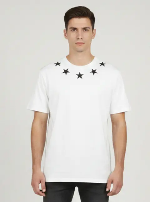 Givenchy White Embellished Short Sleeve T-Shirt M