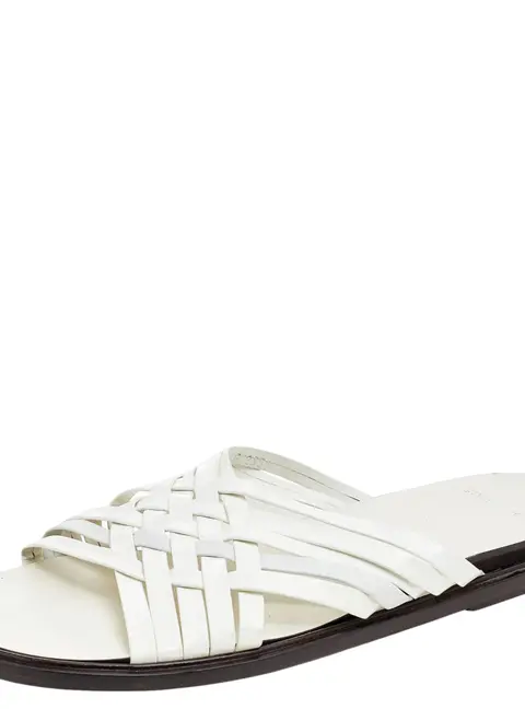 Givenchy White Leather Strappy Flat Slide Sandals Size 43