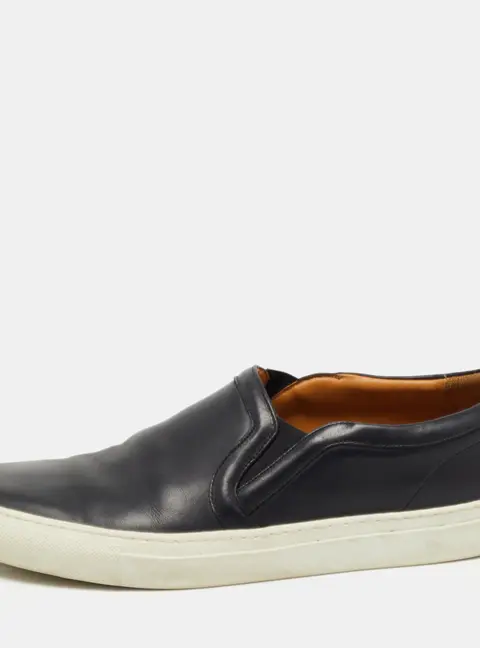 Givenchy Black Leather Slip On Sneakers Size 44
