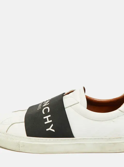 Givenchy Urban Street Size 44 White/Black Leather Slip On Sneakers