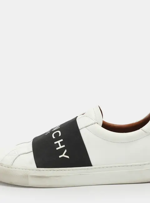 Givenchy Urban Street Size 43 White/Blue Leather And Elastic Band Slip On Sneakers