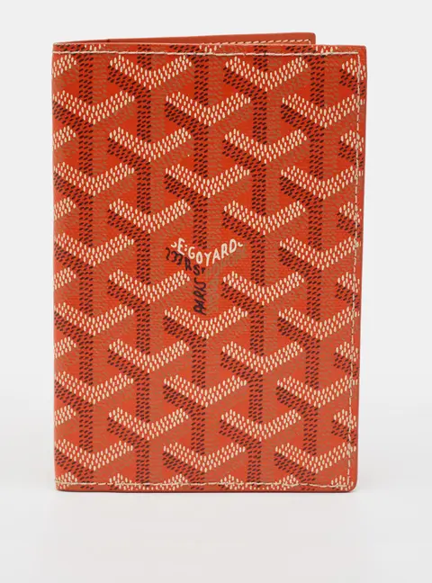 Goyard Grenelle Passport Cover Orange Goyardine Coated Canvas