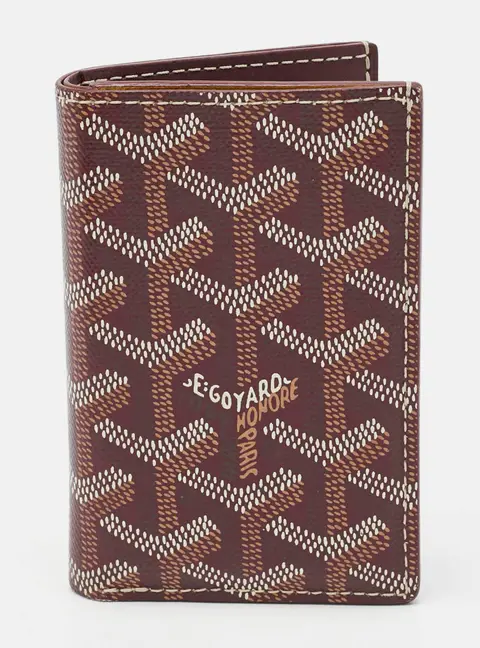 Goyard Saint Pierre Burgundy Goyardine Coated Canvas Card Holder