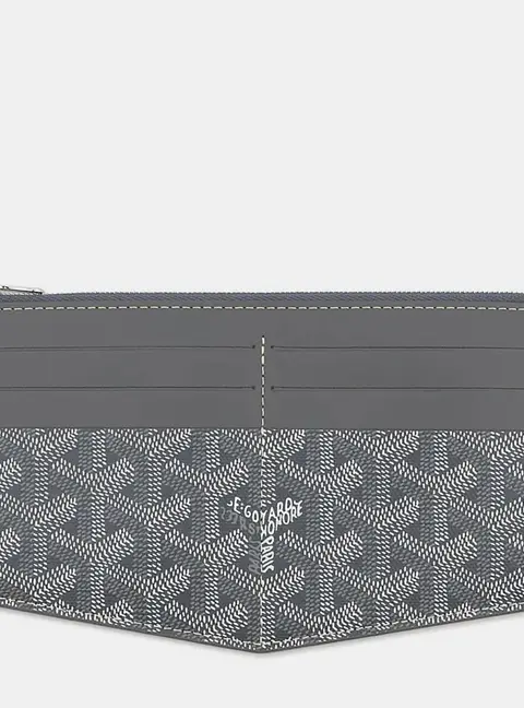 Goyard Louise Insert Card Holder Grey Goyardine Canvas Card Holder Bag