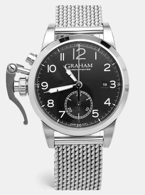 Graham Chronofighter 1695 2CXAS.B02A.A24F Black Dial Stainless Steel Men's Wristwatch 42 mm