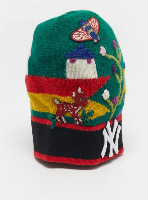 Gucci x NY Yankees Green Embroidered Wool Beanie S