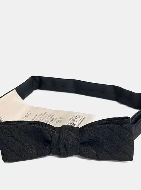 Gucci Black Silk Bow Tie