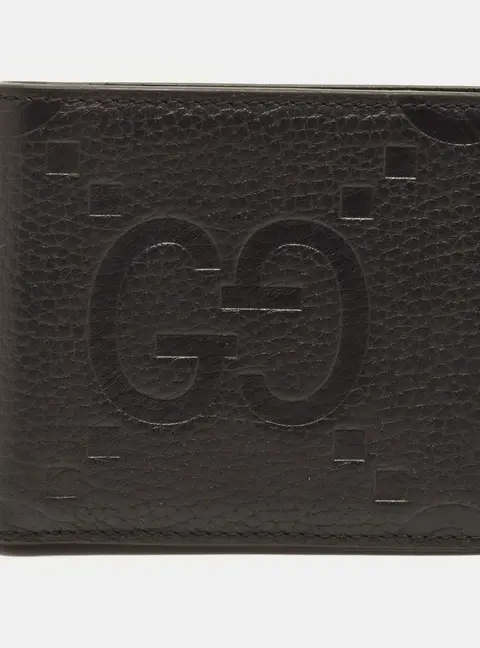 Gucci GG Jumbo Black Leather Bifold Wallet