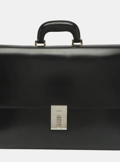 Gucci Black Leather Business Bag