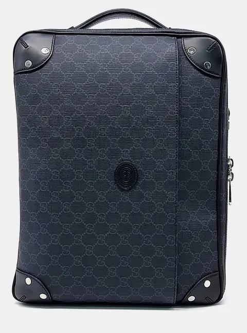 Gucci GG Supreme Small Black PVC Top Handle Bag