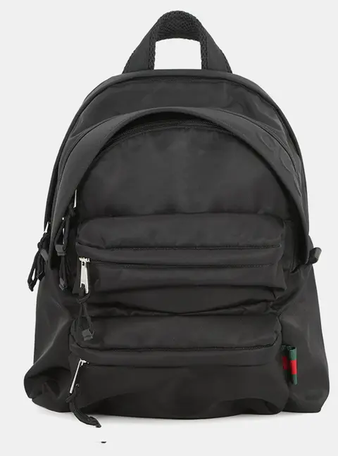 Gucci Cherie Line Black Nylon Leather Backpack Bag