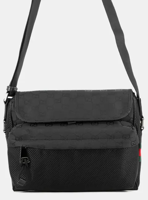 Gucci GG Nylon Medium Black GG Nylon Messenger Bag