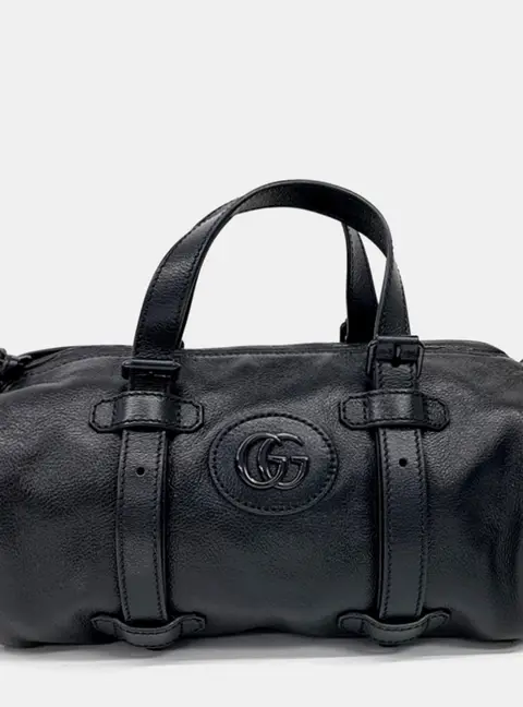 Gucci Black Leather Small Duffle Bag (725701)