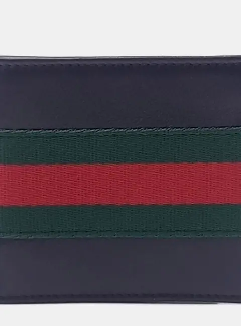 Gucci Web Trademark Black/Green/Red Leather Wallet