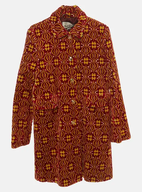 Gucci Garden Red Velvet Damask Long Sleeve Jacket XXS