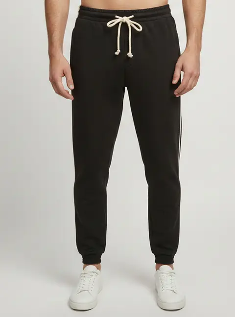 Gucci Black Jersey Side Stripe Drawstring Joggers M