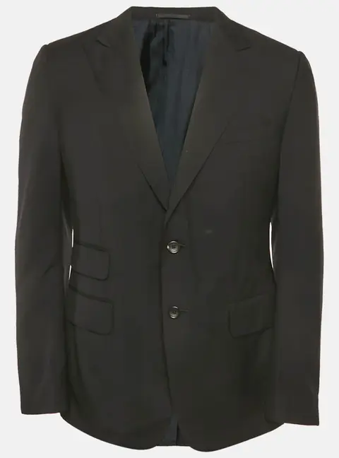 Gucci Black Wool Regular Fit Blazer L