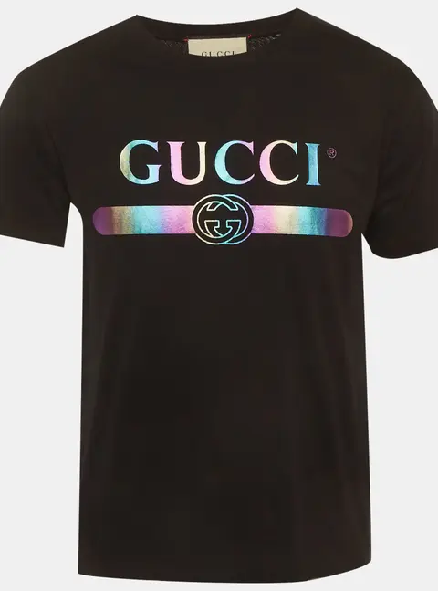 Gucci Black Logo Print Cotton Crewneck T-Shirt XXS