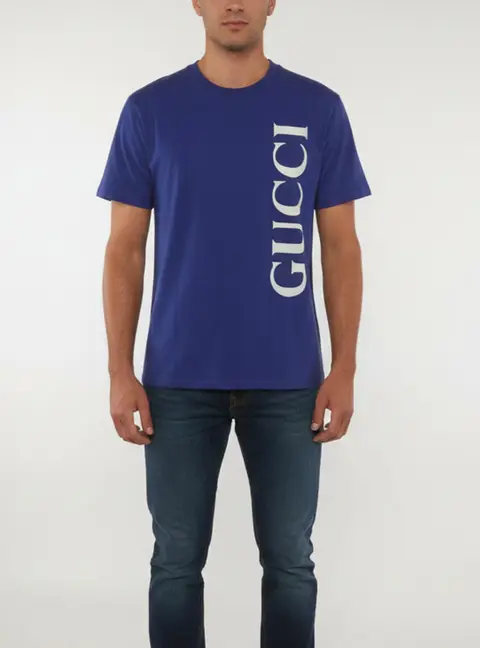 Gucci Purple Logo Graphic Jersey Crew Neck T-Shirt S