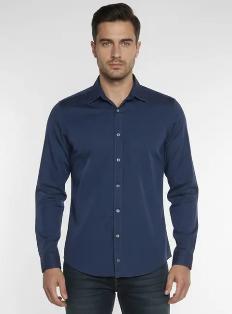 Gucci Navy Blue Monogram Jacquard Button Up Shirt M