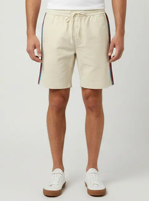 Gucci Beige Cotton and Satin Side Stripe Shorts S