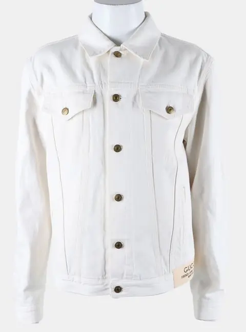 Gucci White Cotton jacket Size IT/FR 46
