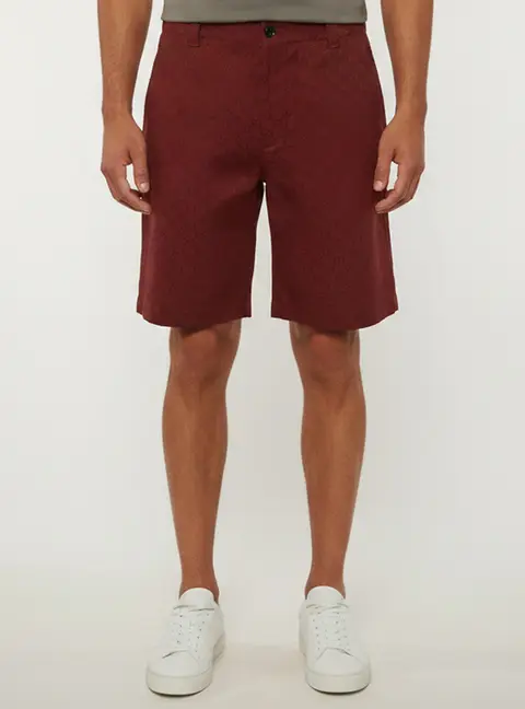 Gucci Red Monogram Jacquard Shorts M