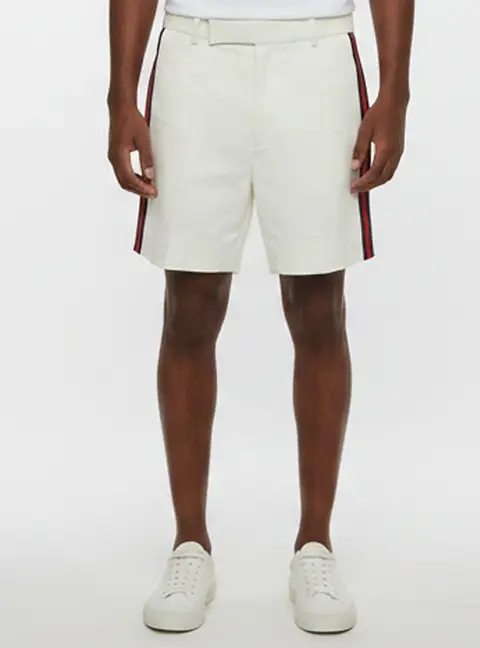 Gucci White Gabardine Side Stripe Shorts XS