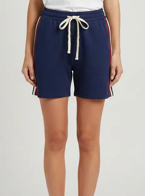 Gucci Blue Logo Stripe Detail Technical Jersey Regular Shorts XXXS