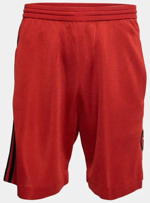 Gucci X adidas Red GG Monogram Knit Bermuda Shorts M