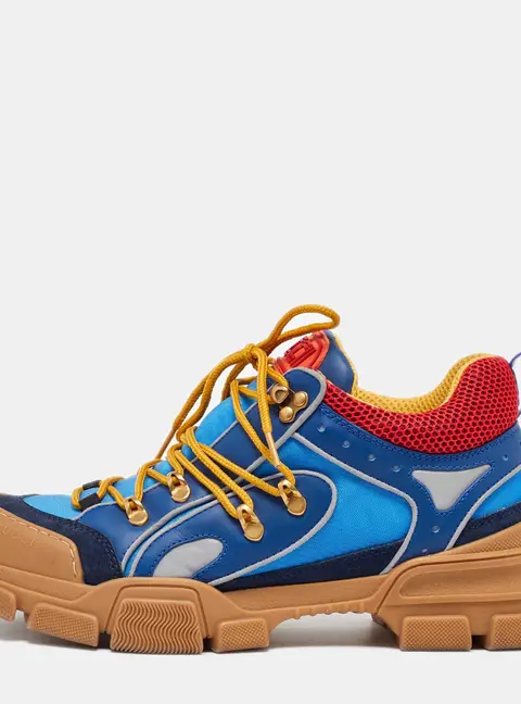 Gucci Multicolor Leather and Mesh Flashtrek Reflective Sneakers Size 43