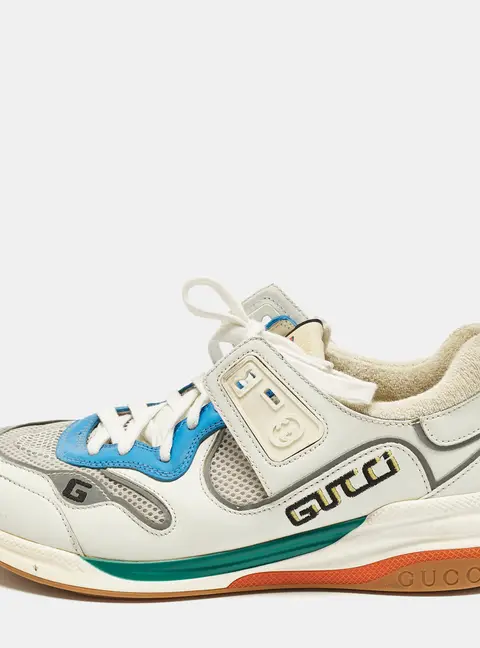 Gucci Ultrapace Size 42 Multicolor Leather and Mesh Lace Up Sneakers