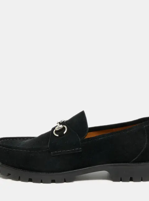 Gucci Horsebit Size 45 Black Suede Loafers