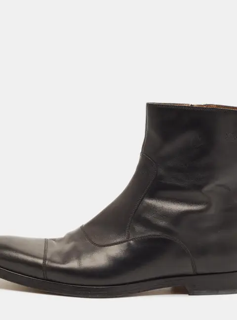 Gucci Size 41 Black Leather Ankle Length Boots