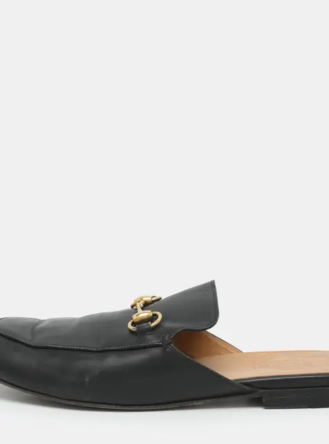 Gucci Horsebit Size 42 Black Leather Mules