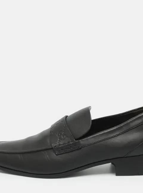 Gucci Size 41.5 Black Leather Loafers