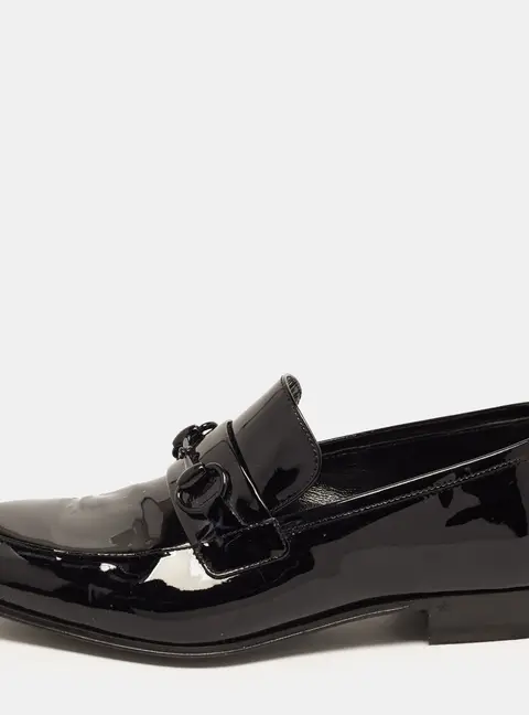 Gucci Horsebit Size 41 Black Patent Leather Penny Loafers