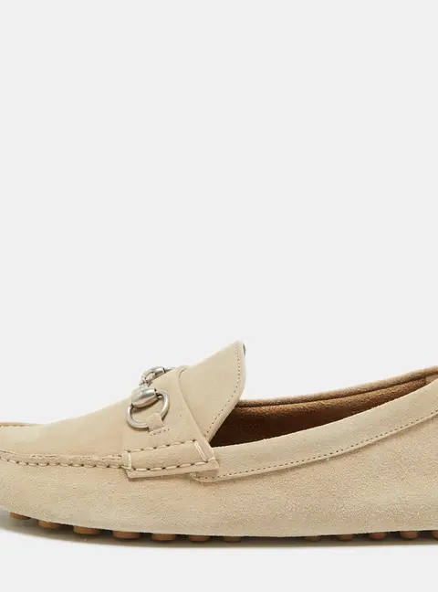 Gucci Horsebit Size 40 Grey Suede Driver Loafers