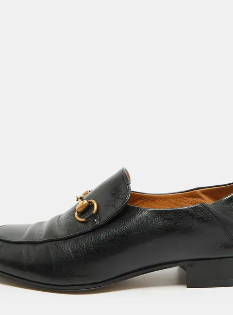 Gucci Horsebit Size 43.5 Black Leather Foldable Loafers
