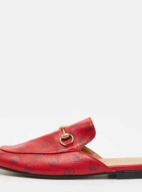 Gucci Princetown Size 43 Red/Black Leather Mules