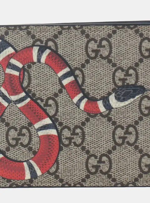 Gucci Kingsnake Printed GG Supreme Wallet