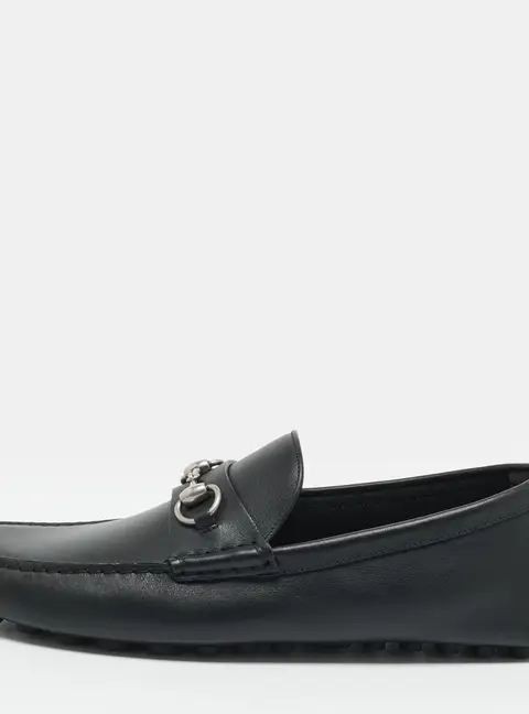 Gucci Horsebit Size 43.5 Black Leather Driver Loafers