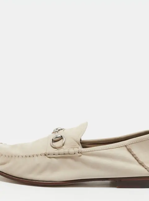 Gucci 1953 Horsebit Size 43.5 Beige Nubuck Leather Loafers